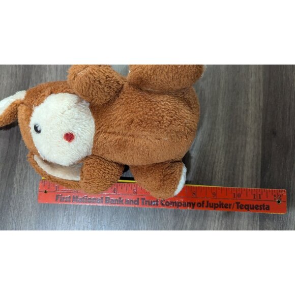 Vintage Brown Plush Bunny Rabbit Stuffed Animal Toy 7" Tall  Missing Eye - Picture 10 of 10
